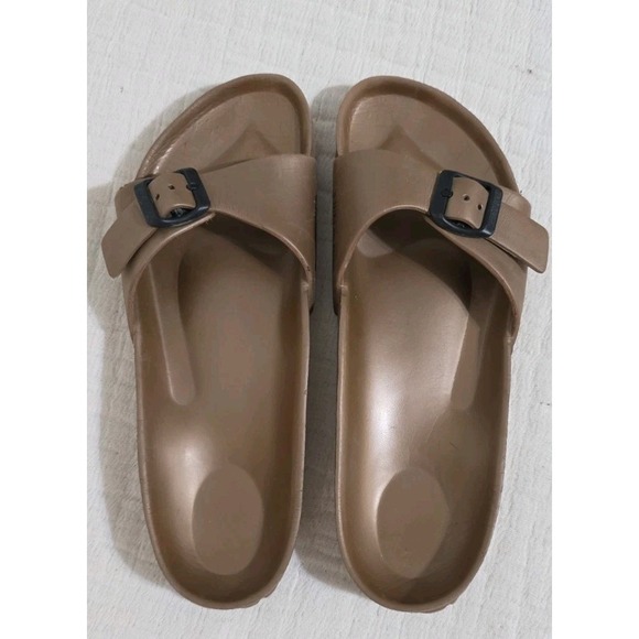 Birkenstock Women's Madrid Eva Sandal Metallic Bronze Copper M7 W9 Single Buckle - Picture 1 of 6
